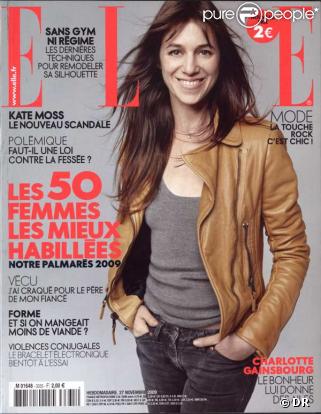 Charlotte Gainsbourg en couverture de ELLE