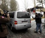L'arrivée de Roman Polanski dans son chalet de Gstaad, le 4 décembre 2009.