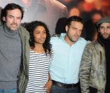 Anthony Delon, Sara Martins, Steve Suissa et Nicolas Cazalé lors de l'avant-première de  Mensch  à Paris le 8 décembre 2009.