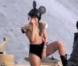 Rihanna en plein tournage de son dernier clip Hard en featuring avec Young Jeezy le 8 décembre 2009