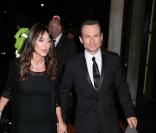 Tamara Mellon et Christian Slater à Londres, le 25 novembre 2008.<br />