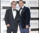 Elton John et son époux David Furnish très élégants lors de la soirée de gala Grey Goose Vodka  - character &amp; cocktails - à Londres, au profit de la fondation Elton John le 23 décembre 2009