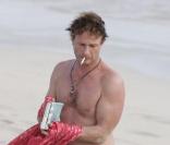 Thomas Kretschmann et sa compagne Shermine Shahrivar à Saint-Barthélémy le 18 décembre 2009
