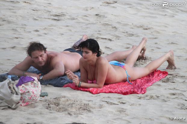 Thomas Kretschmann et sa compagne Shermine Shahrivar à Saint-Barthélémy le 18 décembre 2009
