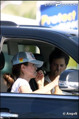 David Charvet et Brooke Burke, pris dans un embouteillage à Los Angeles, le 10 janvier.