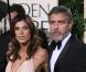George Clooney et Elisabetta Canalis lors de la cérémonie des Golden Globes à Los Angeles le 17 janvier 2010