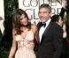 George Clooney et Elisabetta Canalis lors de la cérémonie des Golden Globes à Los Angeles le 17 janvier 2010