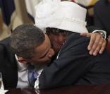 Barack Obama et Mabel Harvey à Washington le 18 janvier 2010 