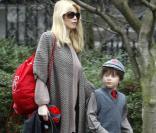 Claudia Schiffer à Londres le 19 janvier 2010 avec son fils Caspar