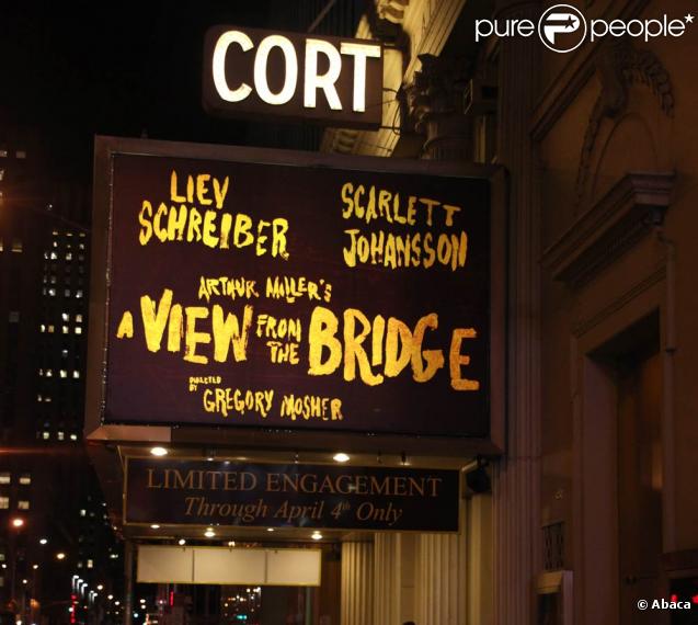 A View From The Bridge d'Arthur Miller au Cort Theatre à Broadway avec Scarlett Johansson et Liev Schreiber