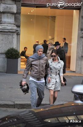 David et Victoria Beckham à Milan le 23 janvier 2010