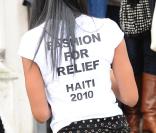 Naomi Campbell prépare son défilé de mode en soutien à Haïti à Londres le 25 janvier 2010