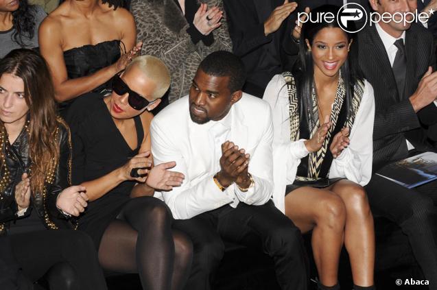 Kanye West et Amber Rose au défilé Givenchy le 26 janvier 2010 à Paris