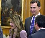 Letizia d'Espagne à Madrid a reçu le roi Abdullah II de Jordanie. Le 27 janvier 2010.