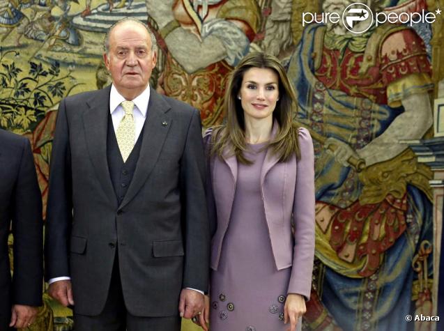 Letizia d'Espagne à Madrid avec le roi Juan Carlos a reçu le roi Abdullah II de Jordanie. Le 27 janvier 2010.