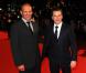 François Pienaar et la star qui l'incarne à l'écran Matt Damon, à l'occasion de l'avant-première britannique d' Invictus , à l'Odeon de Leicester Square, à Londres, le 31 janvier 2010.