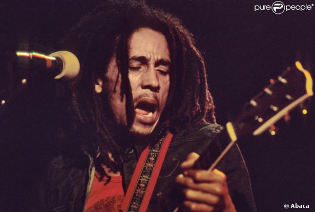 Bob Marley lors d'un concert à Londres, en 1976
