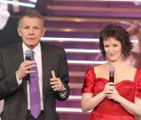 Anne Roumanoff et Patrick Poivre d'Arvor présentent les Globes de cristal, au Lido, le 2 février 2010 !