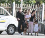 Johnny Hallyday, Laeticia Hallyday, Jade et Joy à St-Barth