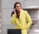 Leighton Meester sur le tournage de Gossip Girl, le 17 février 2010 à New York