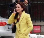 Leighton Meester sur le tournage de Gossip Girl, le 17 février 2010 à New York