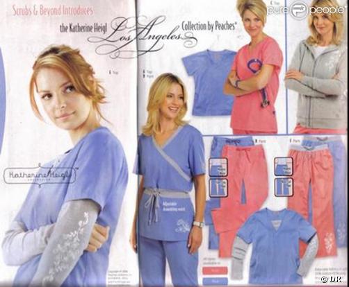 Katherine Heigl pose pour un catalogue de vêtements hospitaliers