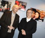 Gilles Jacob et Thierry Frémaux lors de l'inauguration de l'expostion au Bon Marché consacrée au Livre d'or de Gilles Jacob le 15 mars 2010