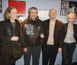 Marthe Keller, Claude Lelouch, Gilles Jacob et Tonie Marshall lors de l'inauguration de l'expostion au Bon Marché consacrée au Livre d'or de Gilles Jacob le 15 mars 2010