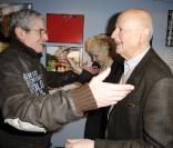 Claude Lelouch et Gilles Jacob lors de l'inauguration de l'expostion au Bon Marché consacrée au Livre d'or de Gilles Jacob le 15 mars 2010