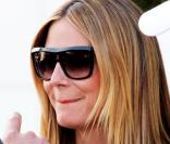 Heidi Klum dans les rues de Los Angeles pour le tournage de Project Runway. Le 25 mars 2010 