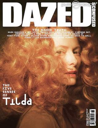 Tilda Swinton en couverture du magazine  Dazed & Confused  du mois de Mai 2010