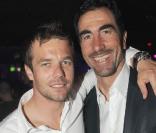 Sébastien Loeb et Luc Alphand au Green, à Paris, le 7 avril 2010