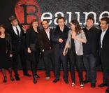 Marilyne Canto, Abdel Raouf Dafri, Catherine Jacob, François-Xavier Demaison, Gilbert Melki, Marie Gillain, Guy Lecluyse et Steve Suissa, à l'occasion de l'ouverture du 2e Festival International du Film Policier de Beaune, dans la Côte d'Or, le 8 avr