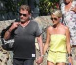 Laeticia Hallyday et Johnny à Saint-Barthélémy. 2010 