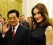 Le couple présidentiel français, Nicolas Sarkozy et Carla Bruni, à Pékin, en Chine. Ils rencontrent le président Hu Jintao. 28/04/2010