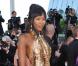 Naomi Campbell en robe Roberto Cavalli lors du tapis rouge du film Biutiful présenté durant le festival de Cannes le 17 mai 2010