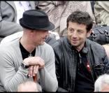 Frank Leboeuf et Patrick Bruel à Roland-Garros, le 1er juin 2010.