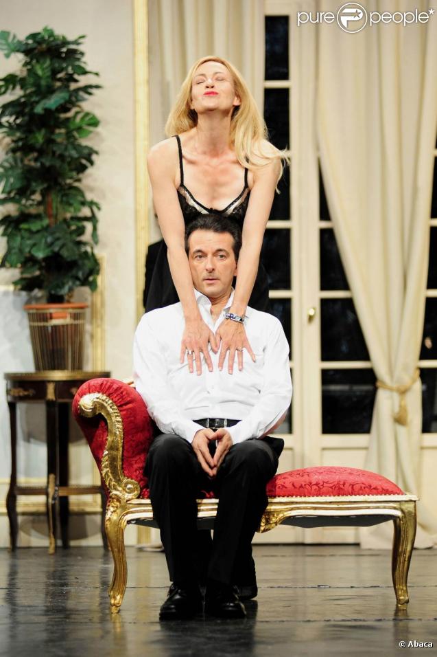Alexandra Vandernoot et Michel Guidoni lors de la répétition générale de la pièce Le Président, sa femme et Moi, au théâtre de L'Alhambra. 22/06/2010