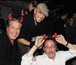 Jean-Claude Darmon, Pascal Obispo et Jean Reno au concert d'ACDC, le 18 juin 2010 au Stade de France.