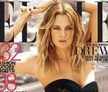 Drew Barrymore en couverture du magazine  ELLE  US du mois d'août 2010