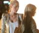 Blake Lively et Clémence Poésy sur le tournage de Gossip Girl, à Paris. Le 9 juillet 2010