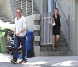 Eric Dane et Rebecca Gayheart sortent de leur domicile, à Los Angeles, pour se rendre à une consultation médicale. Juillet 2010