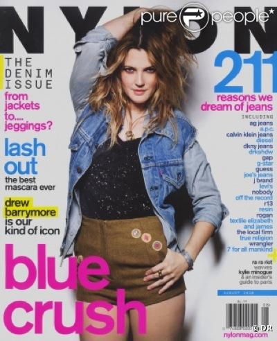 Drew Barrymore en couverture du magazine Nylon