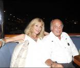 Marc Rich et son épouse sur le yacht de Denise Rich, à Saint-Tropez, dans le cadre de la folle soirée Lady Joy. 28/07/2010