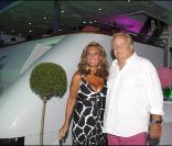 Denise Rich et Massimo Gargia à Saint-Tropez, dans le cadre de la folle soirée Lady Joy. 28/07/2010