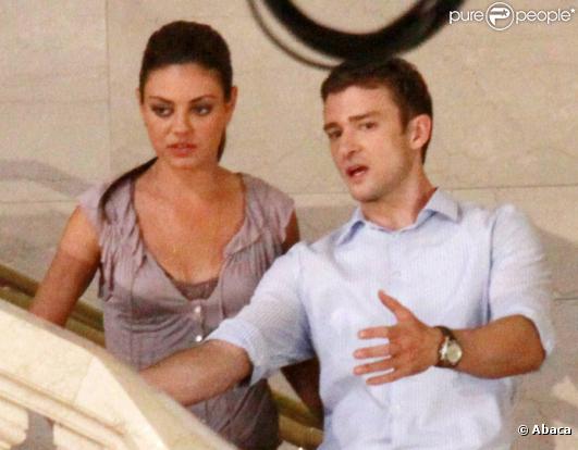 Justin Timberlake et Mila Kunis sur le tournage du film Friends with Benefits à New York le 1er août 2010
