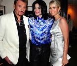 Michael Jackson entouré de Johnny et Laeticia Hallyday lors de l'anniversaire de Christian Audigier en mai 2008
