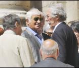 Jean-Paul Belmondo, Pierre Vernier et Jean Rochefort aux obsèques de Bruno Cremer. 13/08/2010