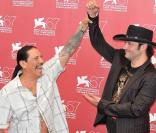 Danny Trejo et Robert Rodriguez, à l\'occasion du photocall de <em>Machete</em>, présenté à la Mostra de Venise, le 1er septembre 2010.