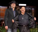 Robert Rodriguez et Danny Trejo, à l\'occasion de la présentation officielle de <em>Machete</em>, dans le cadre de la 67e Mostra de Venise, le 1er septembre 2010.